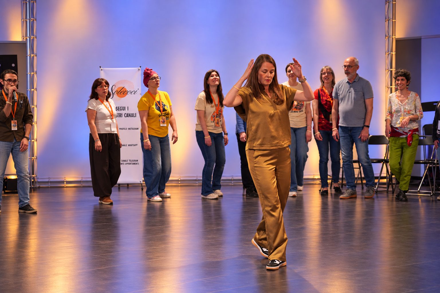 Ensemble vocale durante un'esibizione alla Solevoci Factory di Varese